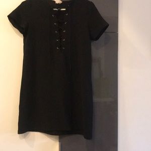 Black lace up shift dress from Nastygal